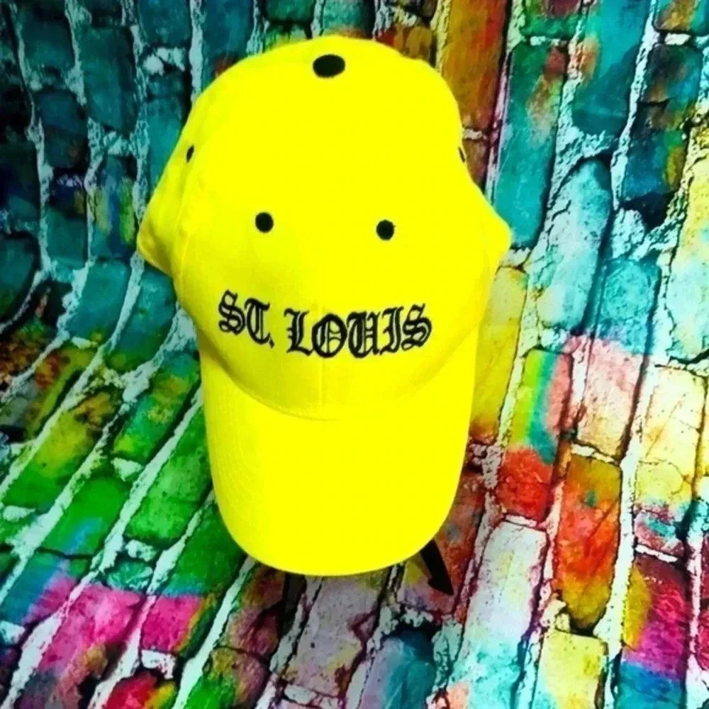 St.Louis fashion style hat‎ bright yellow and black